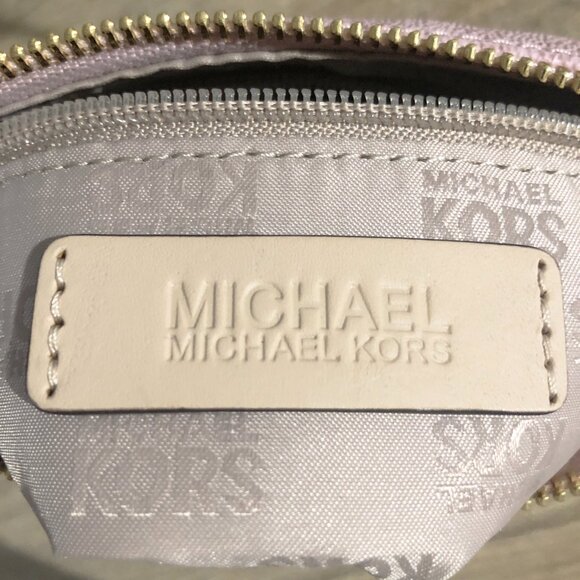 Michael Kors Monogram Mini Apricot Pink Shoulder Crossbody Bag - Picture 12 of 14